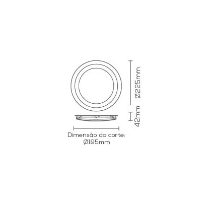 Plafon LED de Embutir Evoled Redondo 30W 6000K - LE-4558