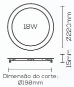 Plafon LED de Embutir Evoled Slim Redondo 18W 6000K - LE-4614