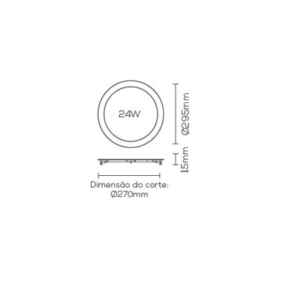 Plafon LED de Embutir Evoled Slim Redondo 24W 6000K - LE-4616