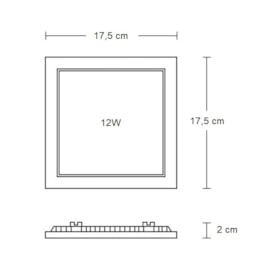 Plafon LED de Embutir UP Quadrado 12W 6500K - EQ12W-6K