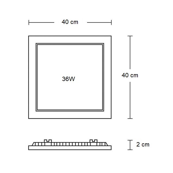 Plafon LED de Embutir UP Quadrado 36W 4000K - EQ36W-4K