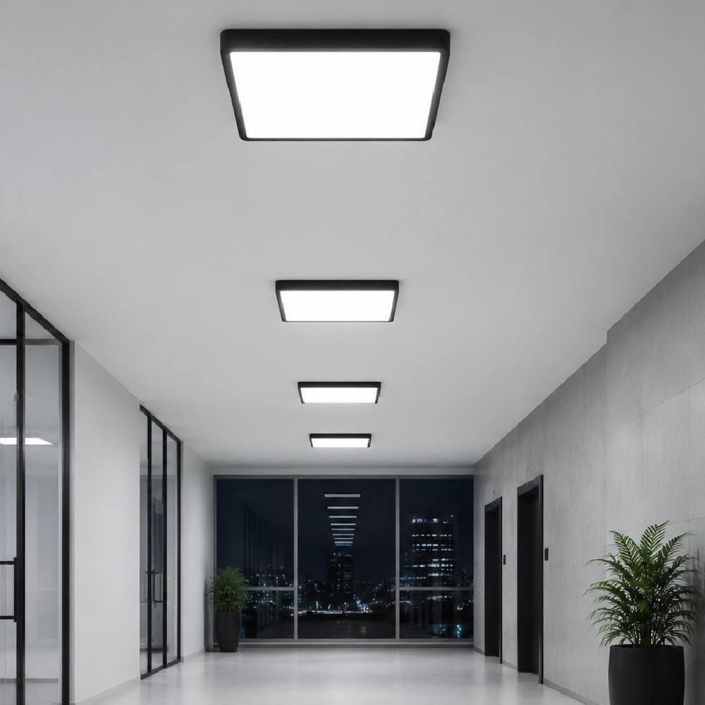 Plafon LED de Sobrepor Blumenau Play Quadrado 24W Bivolt Preto - 83666001