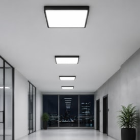 Plafon LED de Sobrepor Blumenau Play Quadrado 24W Bivolt Preto - 83666001