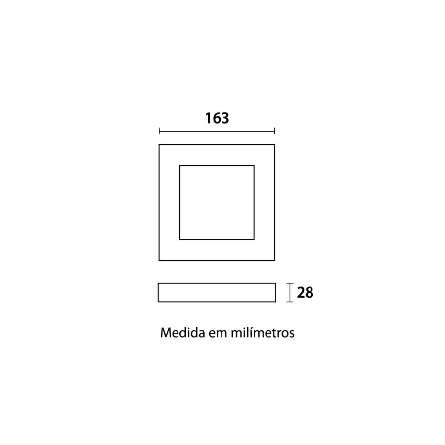 Plafon LED de Sobrepor Blumenau Quadrado 12W 3000K - 80703001