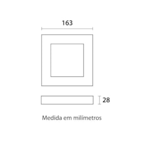 Plafon LED de Sobrepor Blumenau Quadrado 12W 4100K
