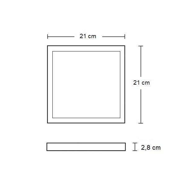 Plafon LED de Sobrepor Blumenau Quadrado 18W 3000K - 80803001