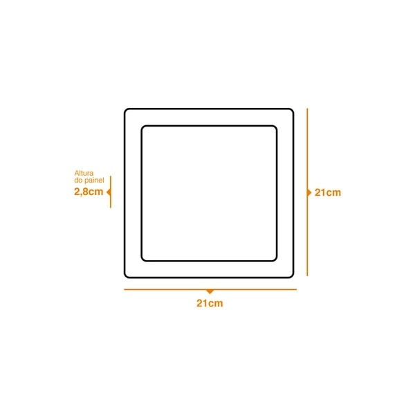 Plafon LED de Sobrepor Bronzearte Quadrado 18W 4000K - RL29185BC