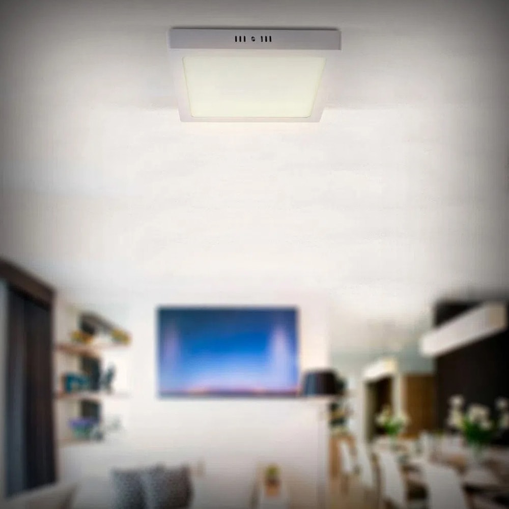 Plafon LED de Sobrepor Bronzearte Quadrado 24W 6500K - RL29246BC