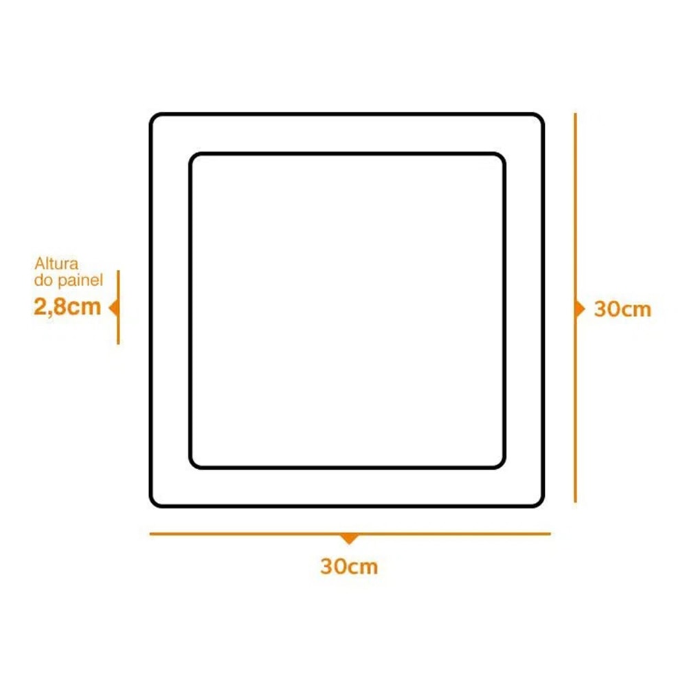 Plafon LED de Sobrepor Bronzearte Quadrado 24W 6500K - RL29246BC