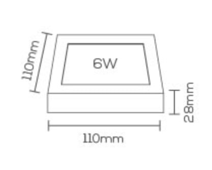 Plafon LED de Sobrepor Evoled Quadrado 6W 4000K - LE-4957