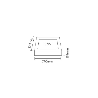 Plafon LED de Sobrepor Evoled Quadrado Slim 12W 3000K - LE-4631