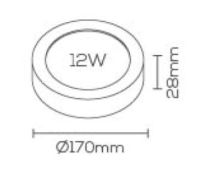 Plafon LED de Sobrepor Evoled Redondo 12W 3000K - LE-4641