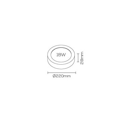 Plafon LED de Sobrepor Evoled Redondo 18W 3000K - LE-4643