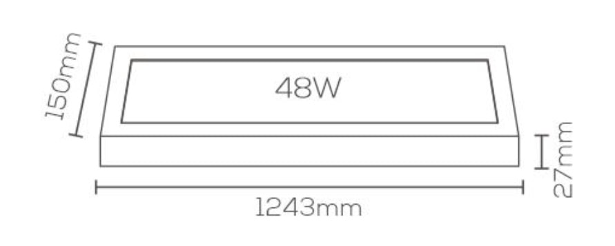 Plafon LED de Sobrepor Evoled Retangular 48W 6000K - LE-4630