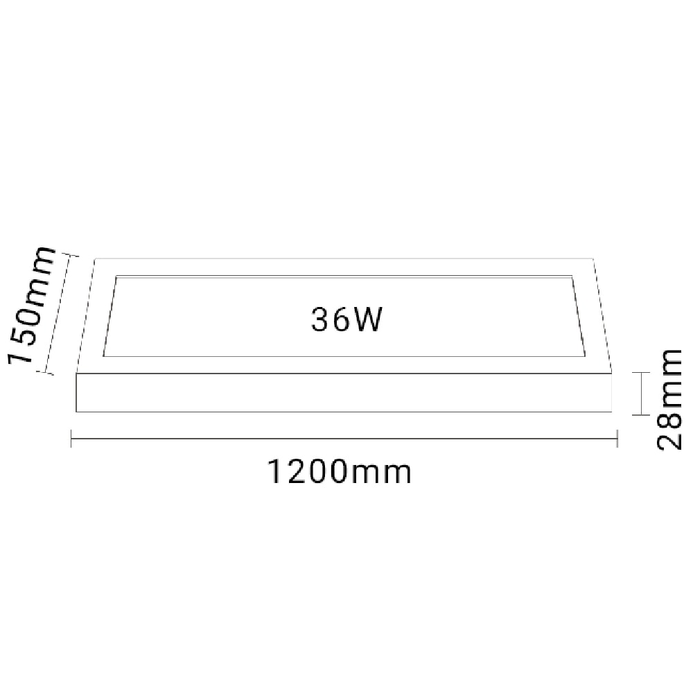 Plafon LED de Sobrepor Evoled Retangular Slim 36W 4000K - LE-4689