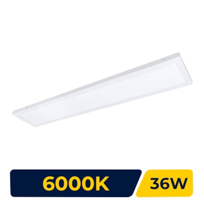 Plafon LED de Sobrepor Evoled Retangular Slim 36W 6000K - LE-4690