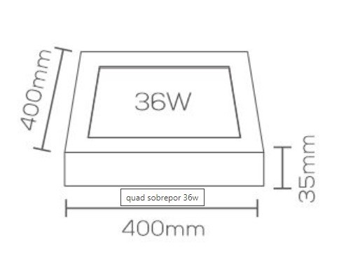 Plafon LED de Sobrepor Evoled Slim Quadrado 36W 3000K - LE-4637