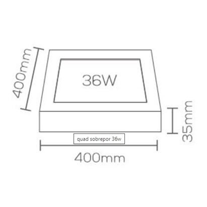 Plafon LED de Sobrepor Evoled Slim Quadrado 36W 3000K - LE-4637