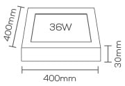 Plafon LED de Sobrepor Evoled Slim Quadrado 36W 4000K - LE-4961