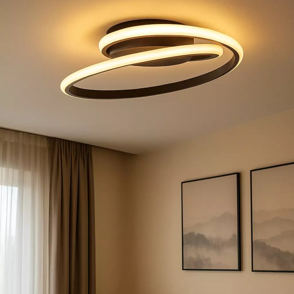 Plafon LED de Sobrepor Hevvy Horizon Circle Medium 30W 40cm Black - PZ060MBK