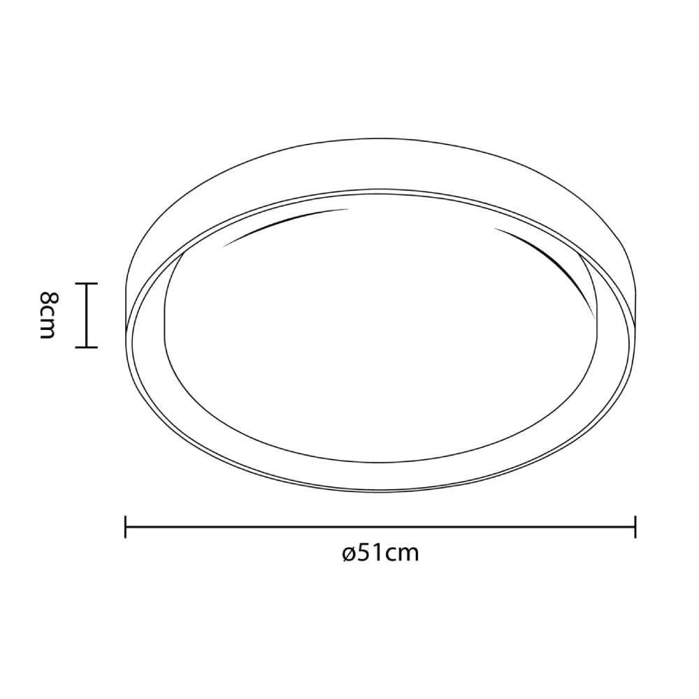 Plafon LED de Sobrepor Hevvy Siena Redondo 48W 51cm Imbuia - LY957151Y
