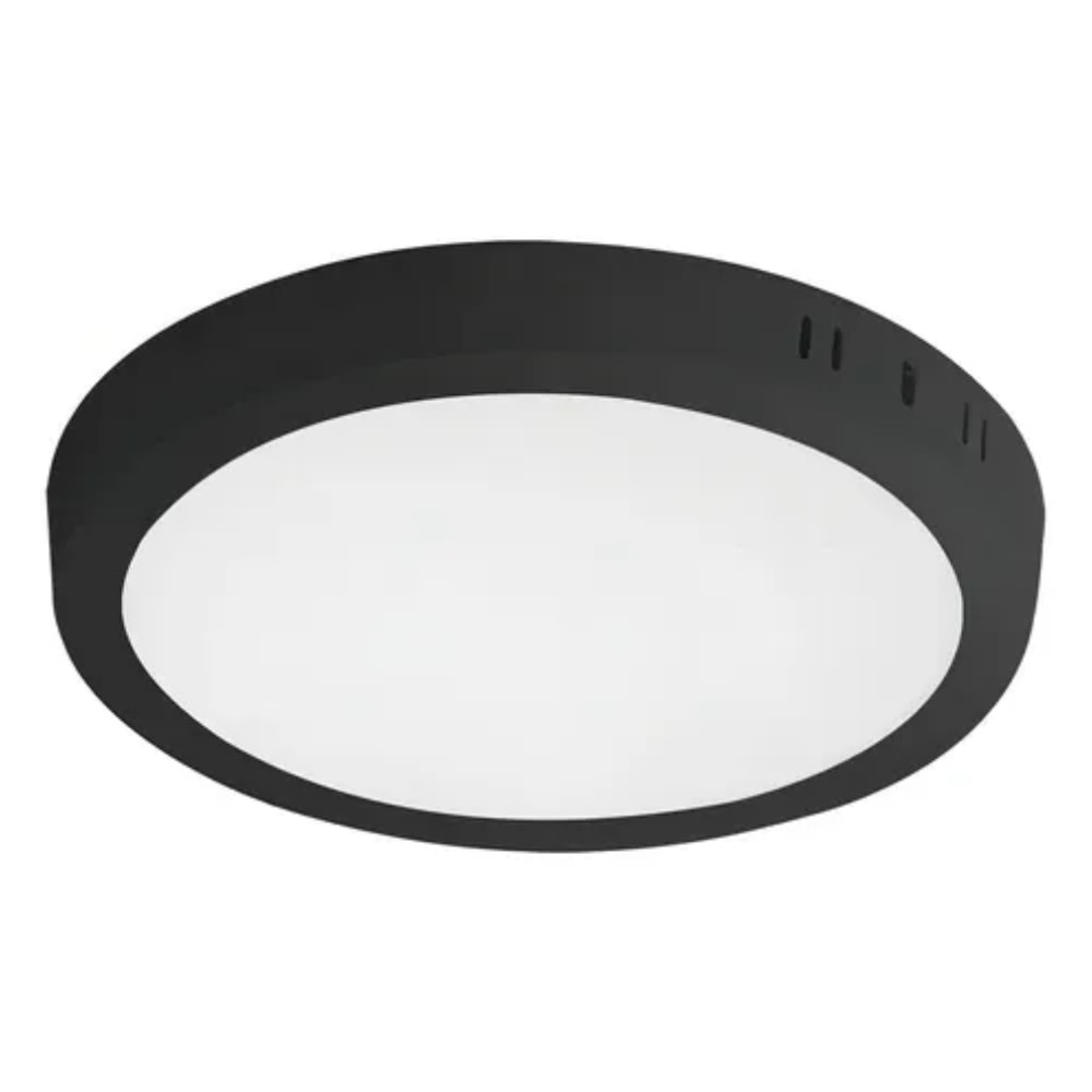 Plafon LED de Sobrepor LLUMM 18w 6000k Redondo Preto - RL28186PT