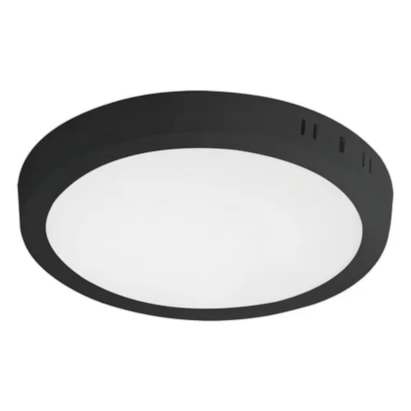 Plafon LED de Sobrepor LLUMM 18w 6000k Redondo Preto - RL28186PT