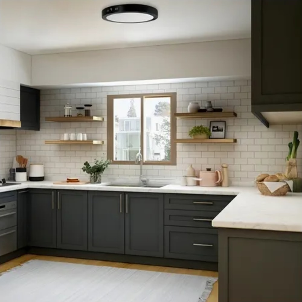 Plafon LED de Sobrepor LLUMM 24w 6000k Redondo Preto - RL28246PT