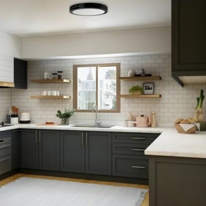 Plafon LED de Sobrepor LLUMM 24w 6000k Redondo Preto - RL28246PT