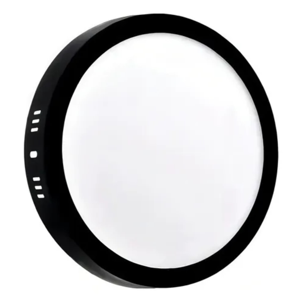 Plafon LED de Sobrepor LLUMM 24w 6000k Redondo Preto - RL28246PT