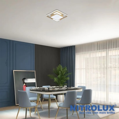 Plafon LED de Sobrepor Nitrolux Geo-001D 48W 3 em 1 - 6055