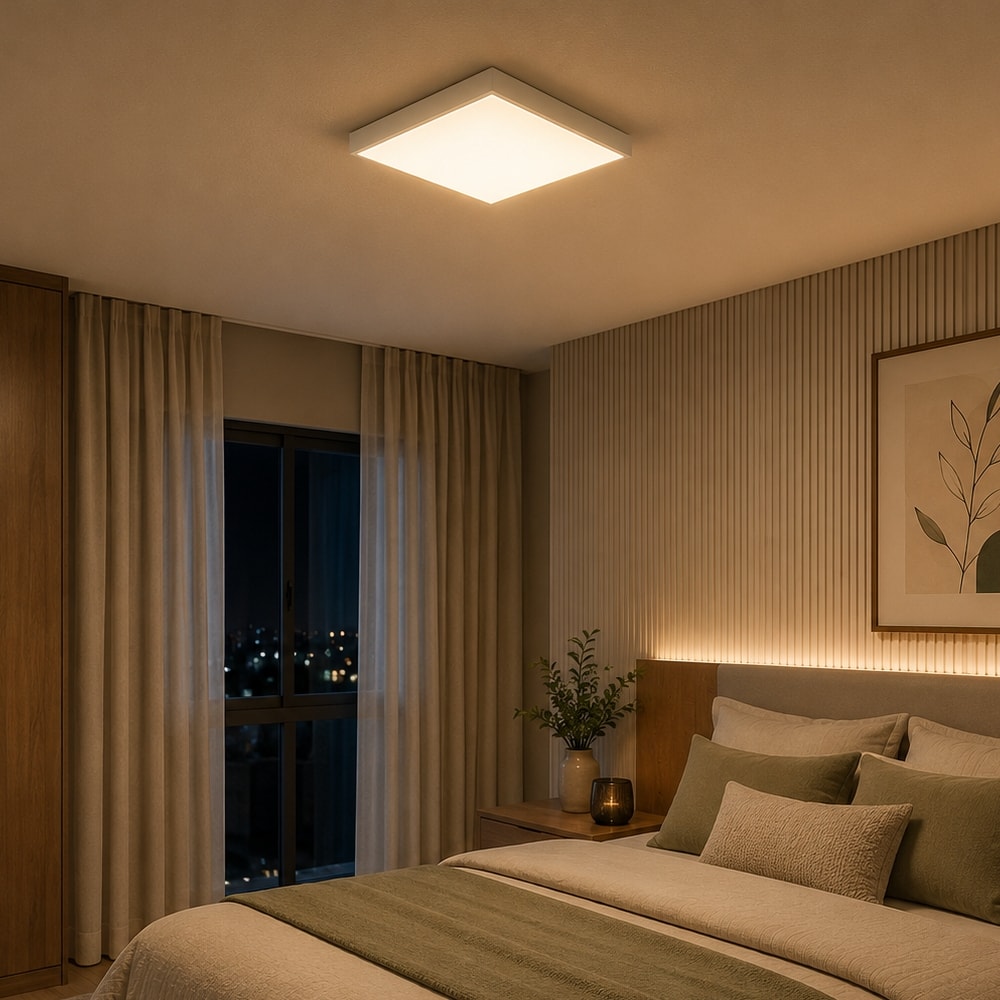 Plafon Led de Sobrepor Taschiba Lux 18W 3000K Quadrado Branco - 15070123