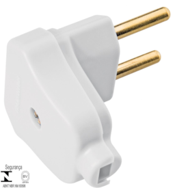 Plugue Angular 2P 10 A 250 V Tramontina Branco