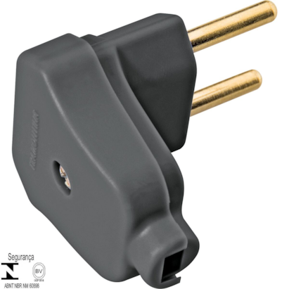 Plugue Angular Tramontina 2P 10 A 250 V Tramontina Preto