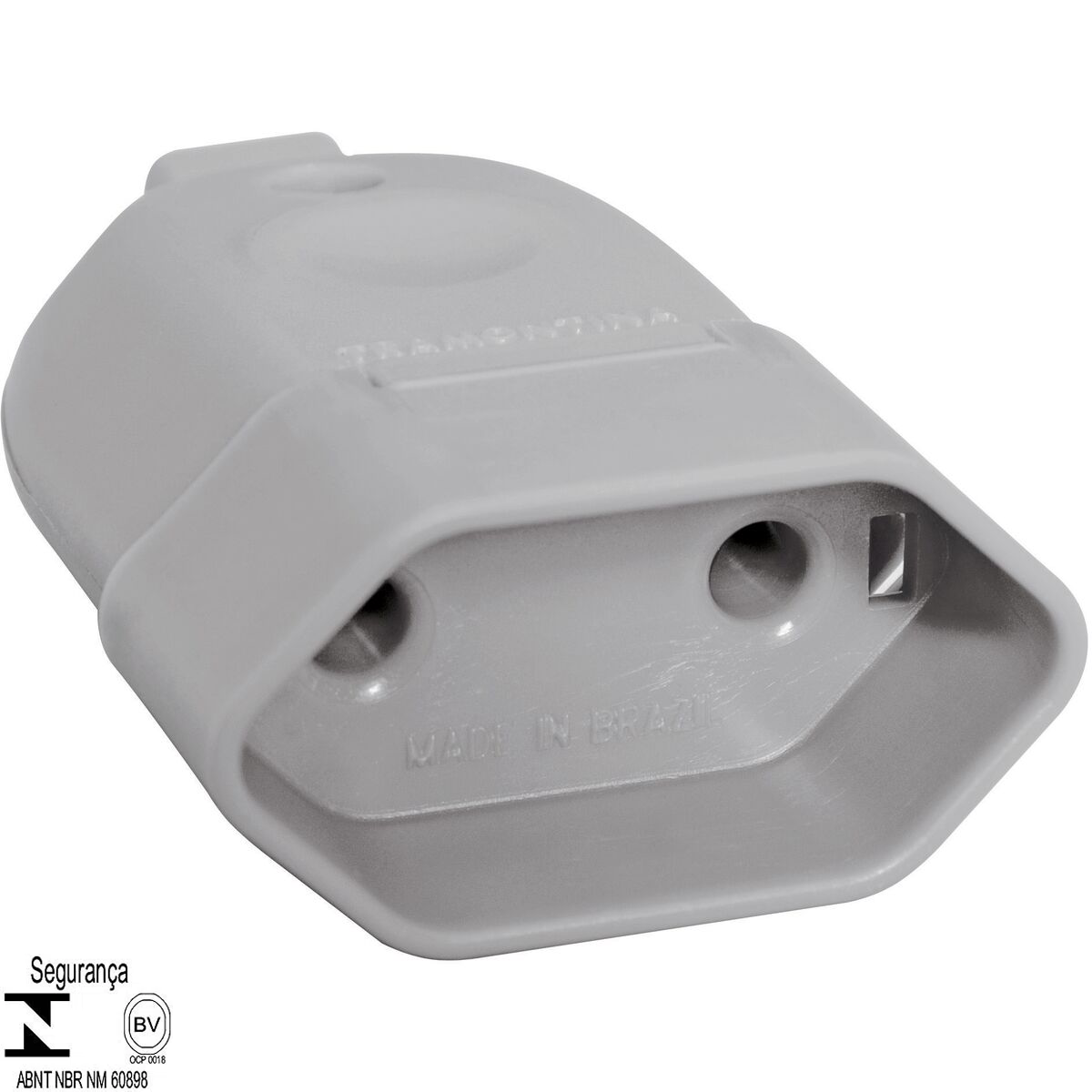 Plugue Fêmea 2P 10 A 250 V Tramontina Cinza