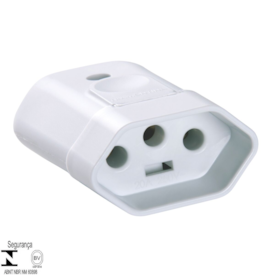 Plugue Fêmea 2P+T 10 A 250 V Tramontina Branco