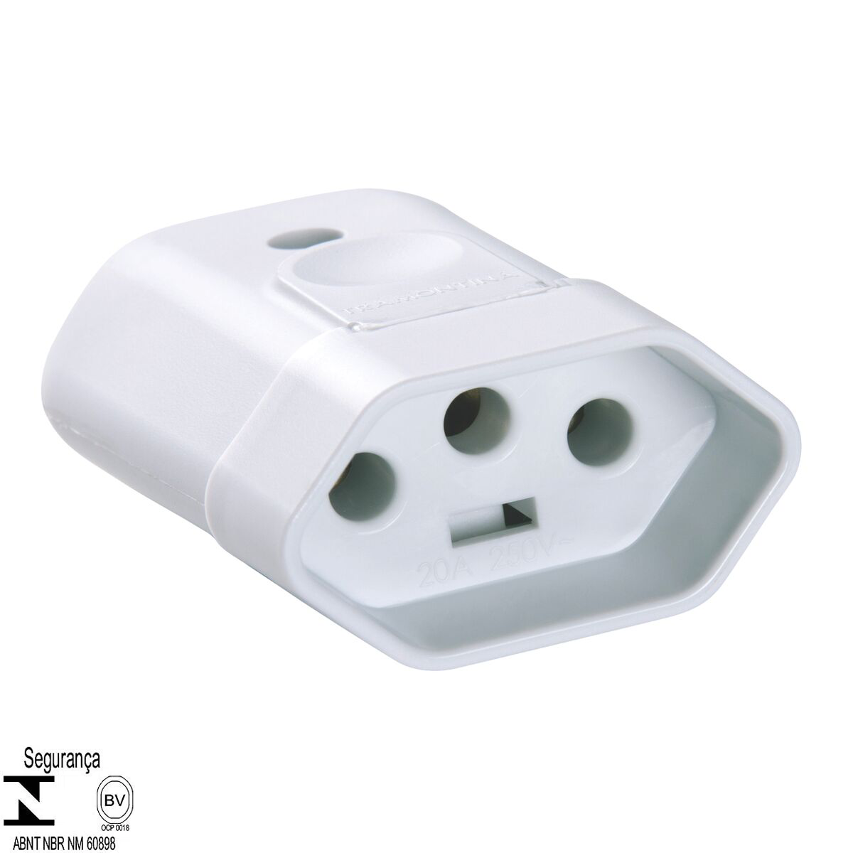 Plugue Fêmea 2P+T 20 A 250 V Tramontina Branco