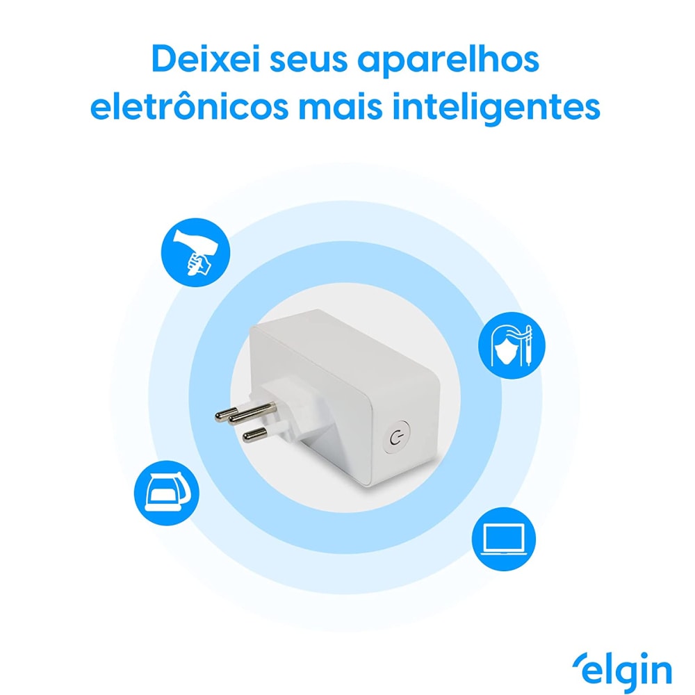 Plugue Inteligente De Tomada Elgin 10A - 48PLUGWIFI10