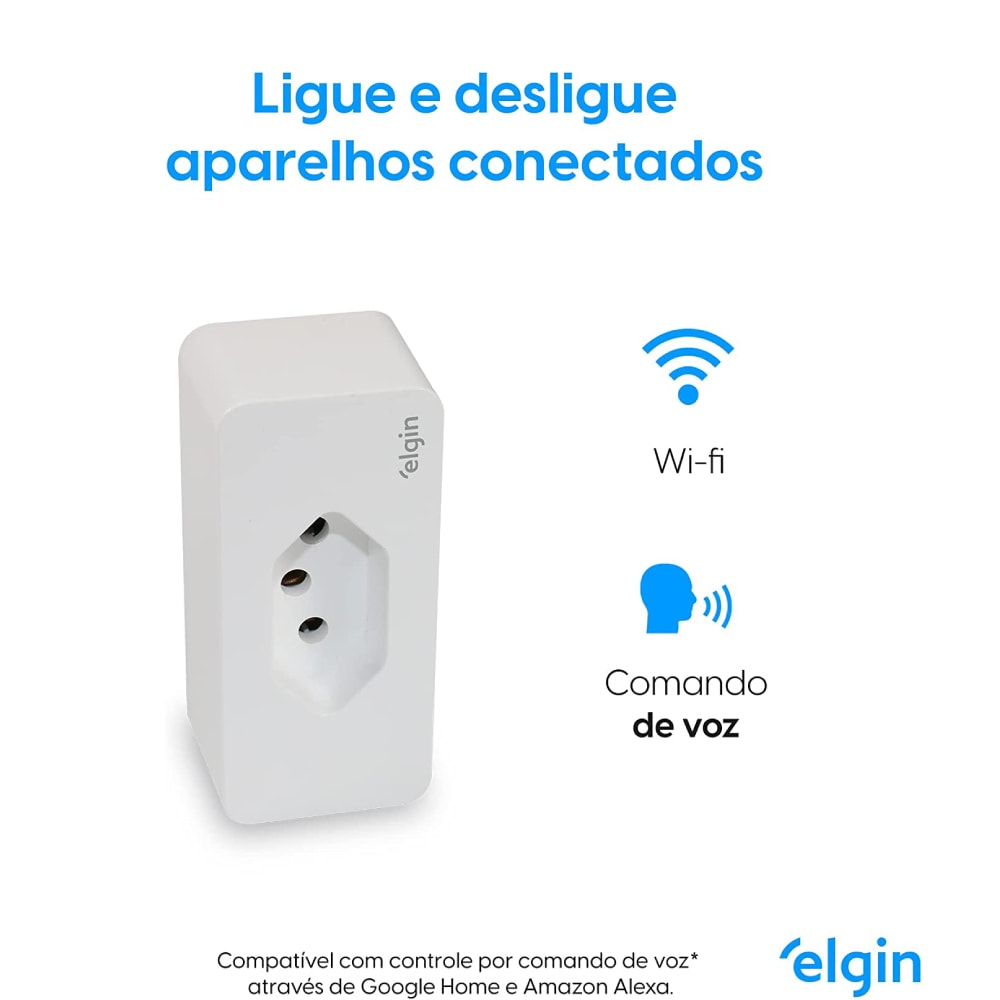 Plugue Inteligente De Tomada Elgin 10A - 48PLUGWIFI10