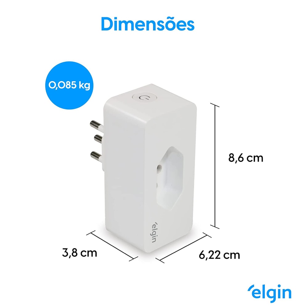 Plugue Inteligente De Tomada Elgin 10A - 48PLUGWIFI10