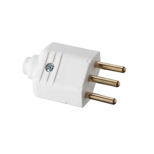Plugue Macho 2P+T Margirius 10A Branco - 12691
