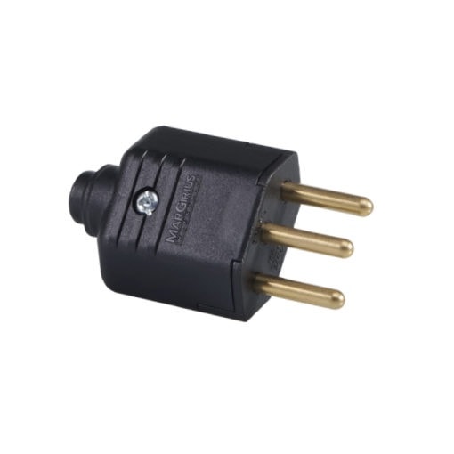 Plugue Macho 2P+T Margirius 10A Preto - 12694