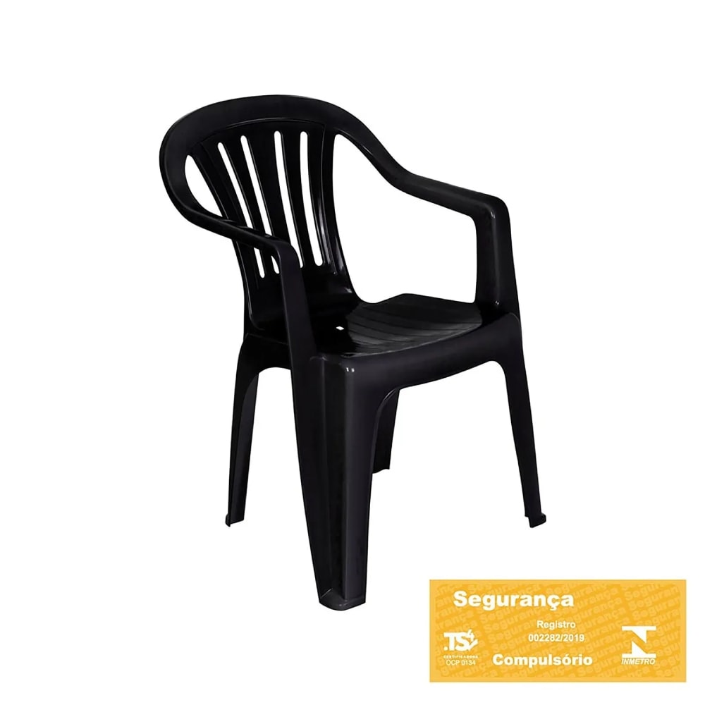 Poltrona Plástica Mor Bela Vista Preta - 15151104