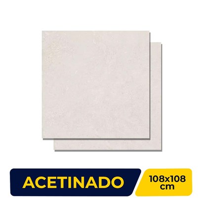 Porcelanato Acetinado 108x108cm Caixa 2,33m² Villagres Cathedral Off White Retificado - 108011