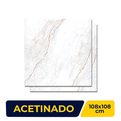 Porcelanato Acetinado 108x108cm Caixa 2,33m² Villagres Marmo D'oro Retificado - 108022