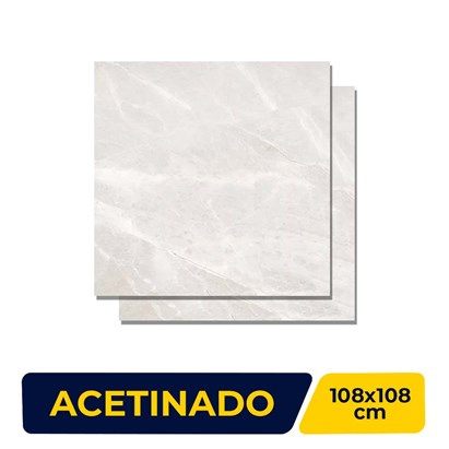 Porcelanato Acetinado 108x108cm Caixa 2,33m² Villagres Monte Bianco Retificado - 108015
