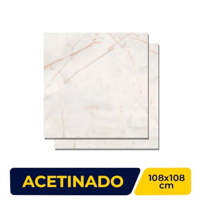 Porcelanato Acetinado 108x108cm Caixa 2,33m² Villagres Palazzo Ducale Retificado - 108014