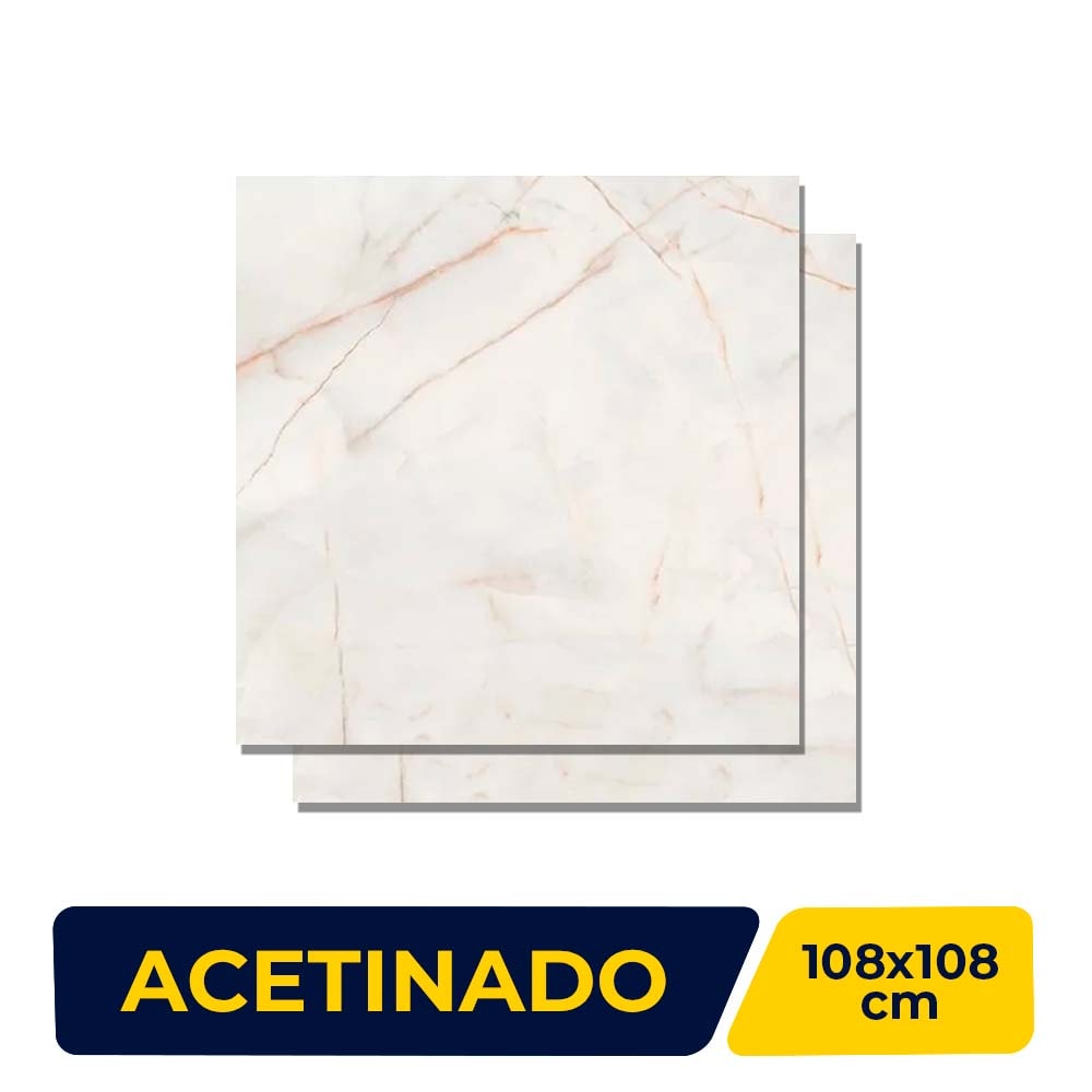 Porcelanato Acetinado 108x108cm Caixa 2,33m² Villagres Palazzo Ducale Retificado - 108014