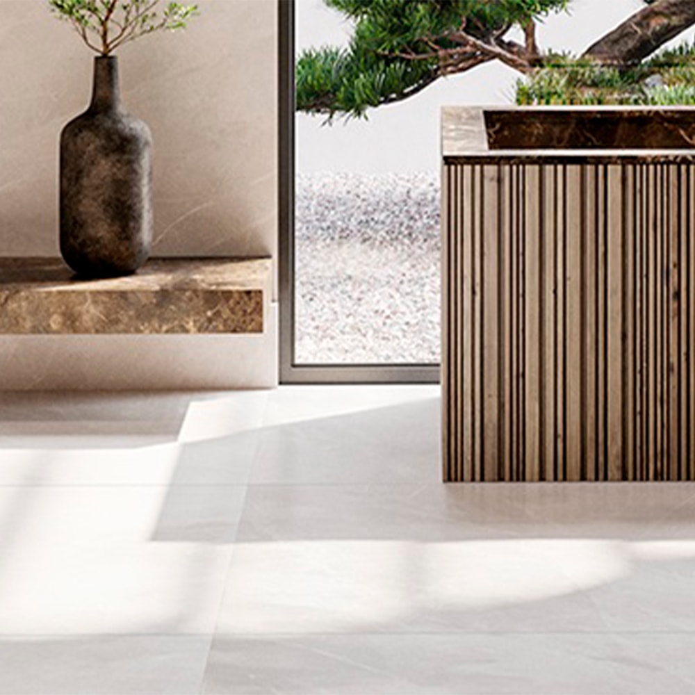 Porcelanato Acetinado 120x120cm Caixa 2,85m² Incepa Ortiz Bege Retificado - INC04DO0014A