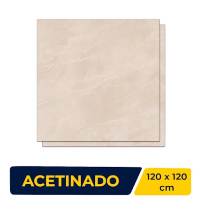 Porcelanato Acetinado 120x120cm Caixa 2,85m² Incepa Ortiz Bege Retificado - INC04DO0014A